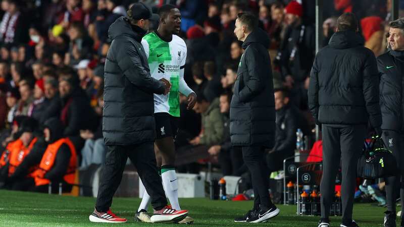 Konate was replaced by Virgil van Dijk in the second half (Image: Getty Images)