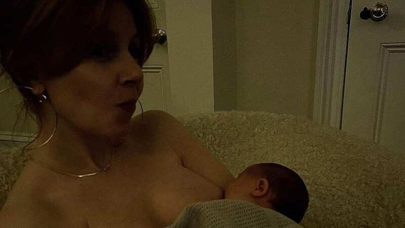 Stacey shared a photo of her breastfeeding (Image: Instagram)