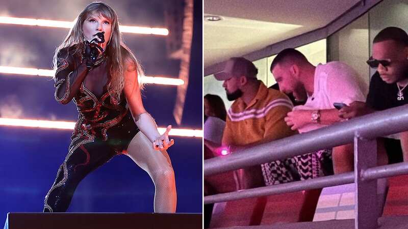 Travis Kelce took his friends to the Taylor Swift concert in Singapore (Image: @SwiftNYC/Twitter)
