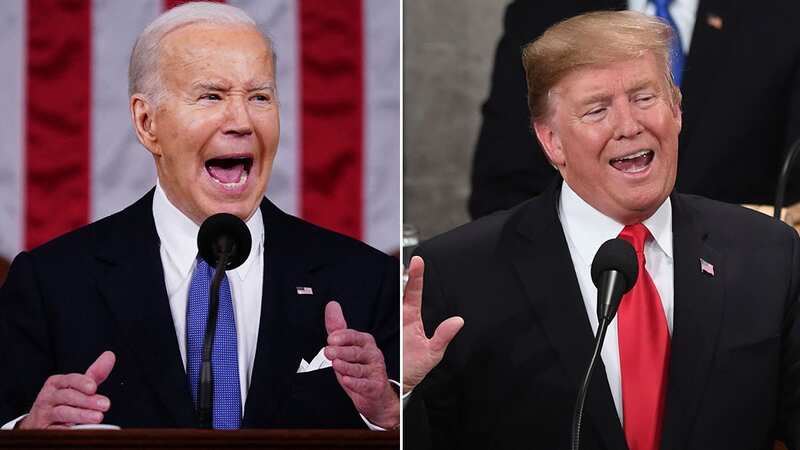 Donald Trump wrote a sick message on Truth Social criticising Biden (Image: AFP/Getty Images)