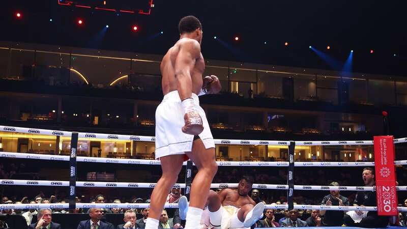 Anthony Joshua floored Francis Ngannou twice before delivering a brutal knockout (Image: Getty Images)