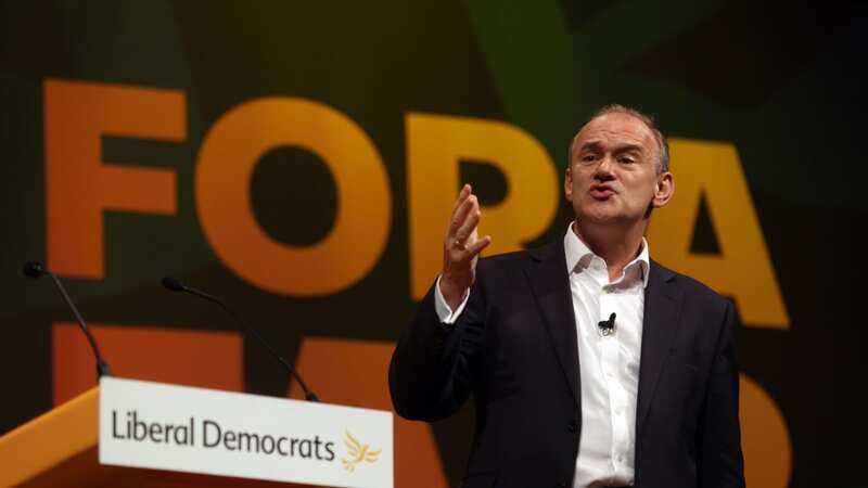 Lib Dem leader Ed Davey speaking at the Party