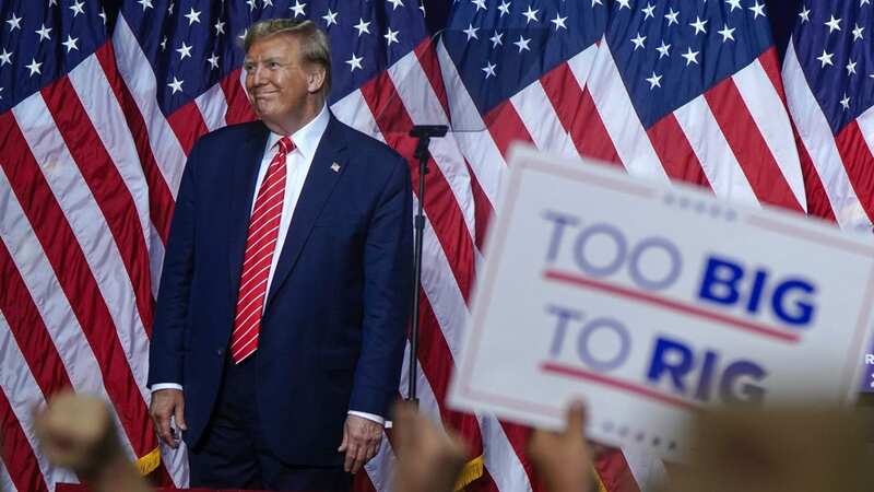 Presidential hopeful Donald Trump gestures to the crowd after speaking at a campaign event in Georgia (Image: AFP via Getty Images)