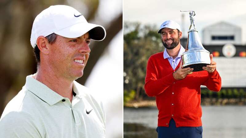 Scottie Scheffler was presented with the iconic red cardigan after winning the Arnold Palmer Invitational on Sunday (Image: Keyur Khamar/PGA TOUR via Getty Images)