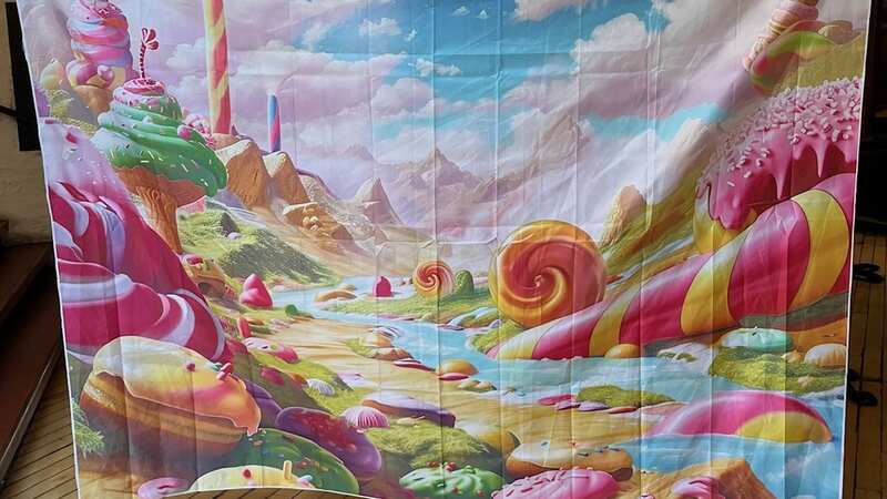 Backdrops from the viral Willy Wonka Experience event in Glasgow (Image: Jam Press/Monorail Music)