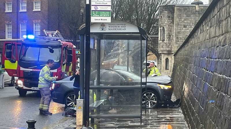 A car crash has happened beside Windsor Castle this morning (Image: n.c)