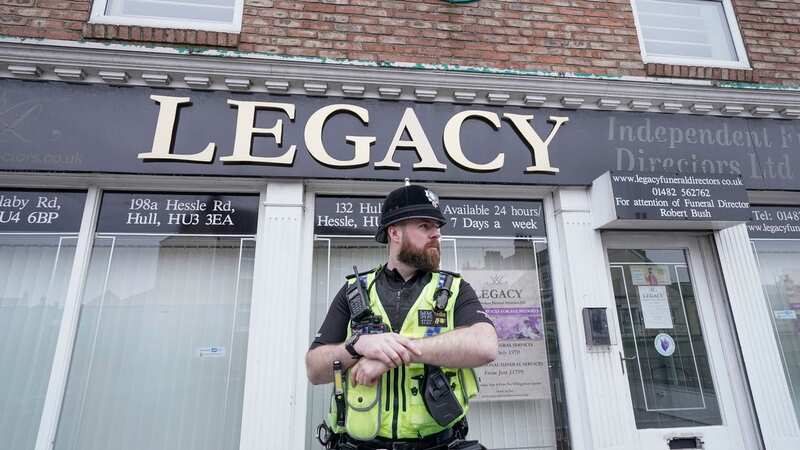 Police outside Legacy Independent Funeral Directors in Hull (Image: PA)