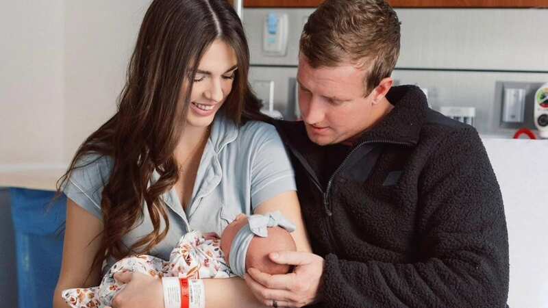 Morgan Allen and husband Kyle were struggling to conceive and she was about to undergo surgery when a doctor discovered she was already pregnant (Image: Morgan Allen / SWNS)