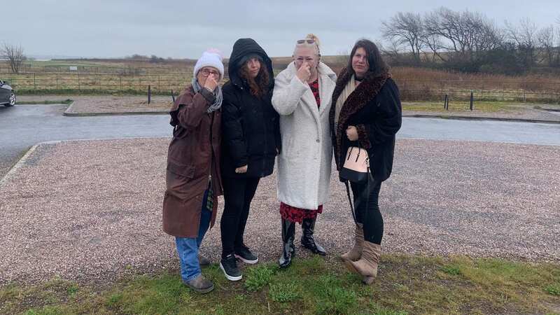 From left to right - Residents of the nearby landfill site, Allison Rowe, Jessica Brown and Councillor Mary Belshaw (Image: No credit)
