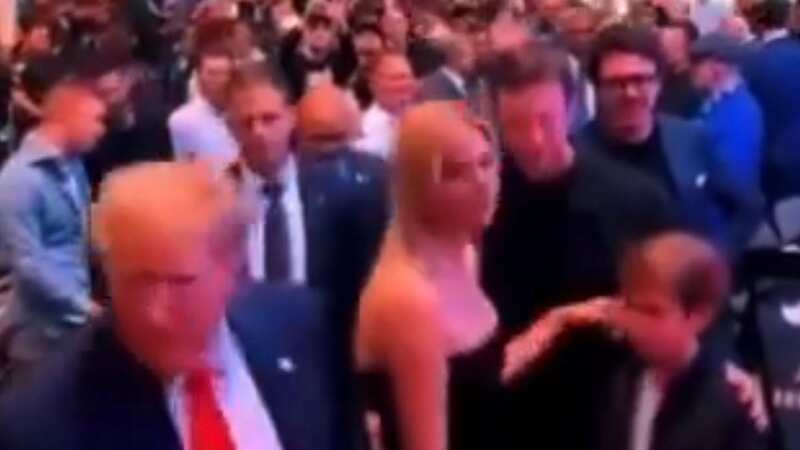 Trump appeared to snub his grandson Jared Kushner at the UFC event (Image: Twitter)