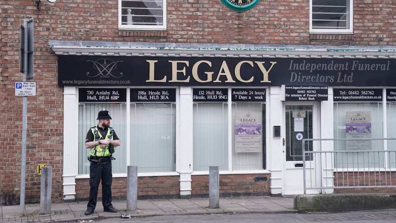 Police outside the Beckside branch of Legacy Independent Funeral Directors in Hull (Image: PA)