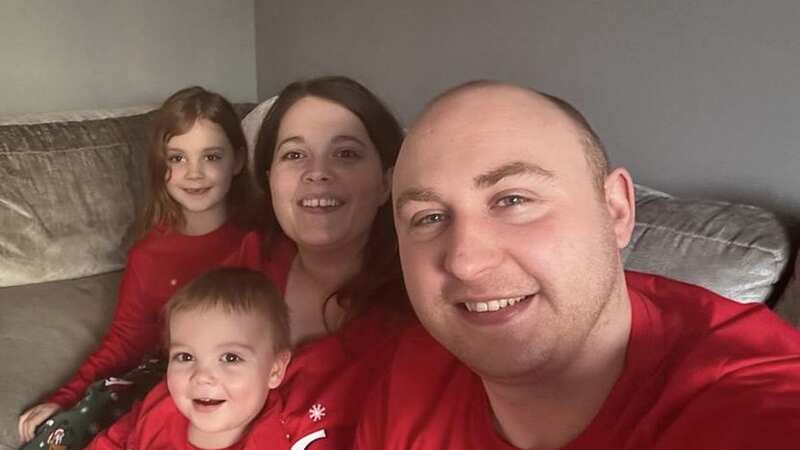 Hayley, 33, her partner, Andy, 30, Jessica, 7, and Jaxon, 2 (Image: Hayley Barnes/SWNS)