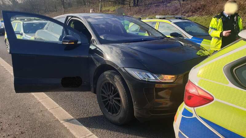 The electric Jaguar I-PACE was rammed by police to bring it to a stop (Image: North West Motorway Police)