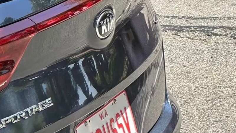 People were left shocked at what the registration plate actually said (Image: Facebook)