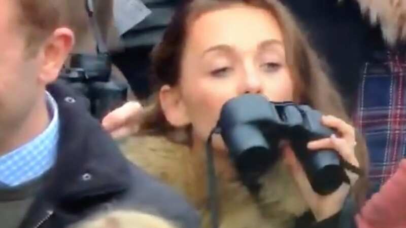 A punter at Cheltenham has previously been spotted drinking from her binoculars (Image: @racingblogger)