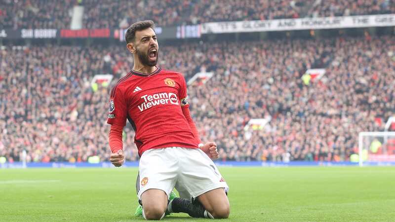 Bruno Fernandes celebrates opening the scoring for Manchester United (Image: Getty Images)