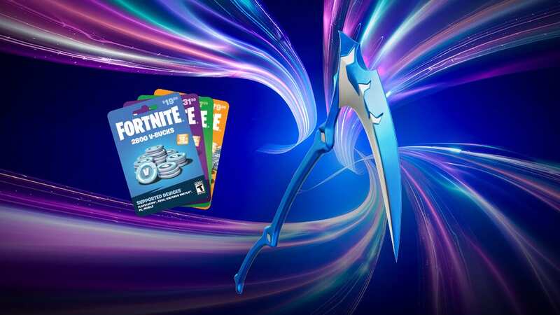 Epic Games is offering the Midnight Scythe Pickaxe to anyone who redeems a V-Bucks card between March 18 and April 14, 2024 (Image: Epic Games)