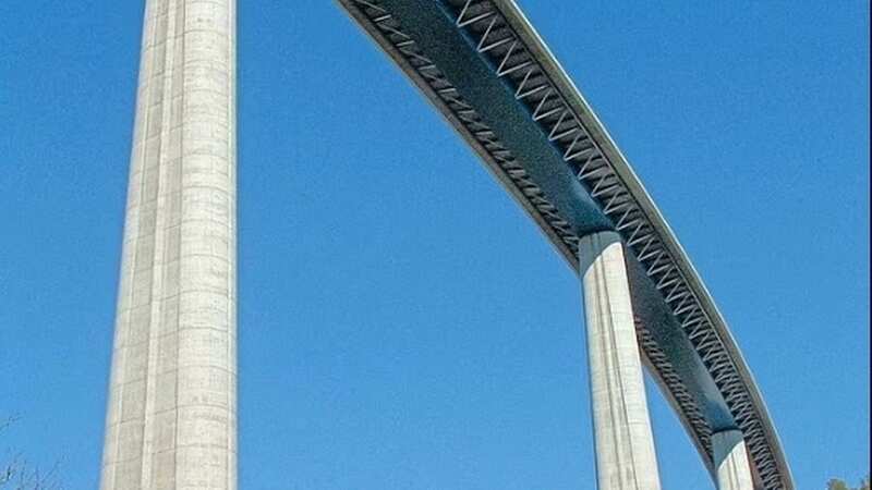 The thrill seeker jumped off the Verrières Viaduct in the south of France, a popular basejumping spot (Image: MOSSOT Wiki)