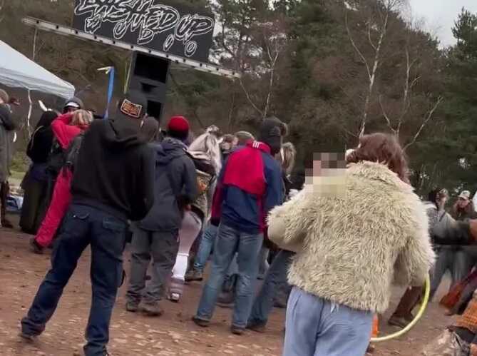 Watch moment hundreds of revellers party at ‘out-of-control illegal rave’ leaving neighbours ‘trapped in their homes’