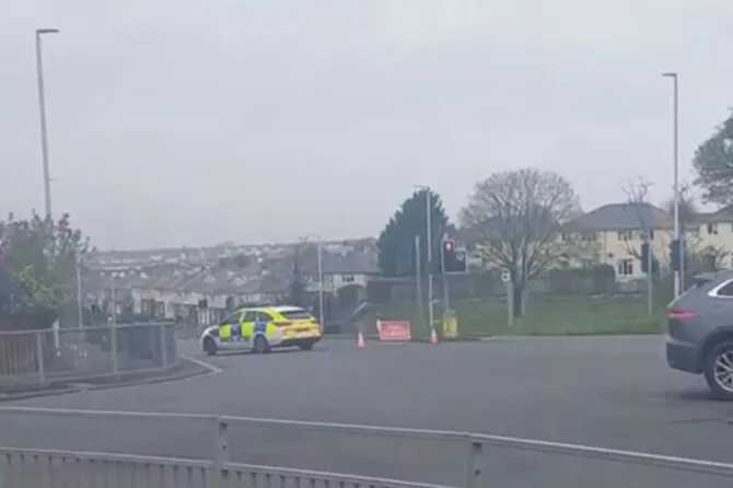 Cops at the scene in Plymouth