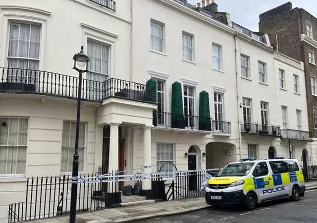 Police on Stanhope Place, Bayswater, where a woman’s body has been found ( Image: PA)