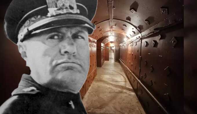 Mussolini’s WW2 underground bunker, featuring 13ft thick concrete and gas-tight doors, sheltered family beneath villa
