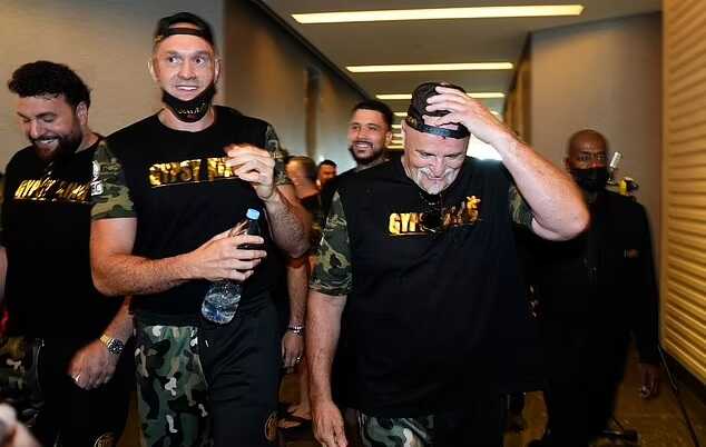 Fury’s father was left bloodied after a fight with a member of Oleksandr Usyk’s team before in Saudi Arabia