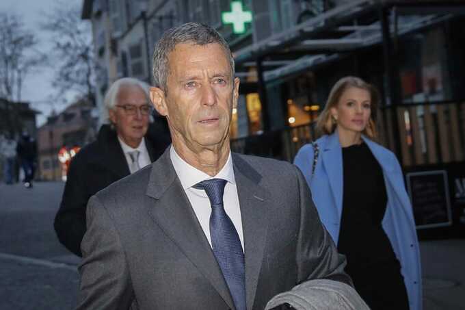 Beny Steinmetz arrives for his first bribery trial in Geneva, in January 2021, with lawyers Marc Bonnant (left) and Camille Haab (right). Credit: Stefan Wermuth/Bloomberg via Getty Images