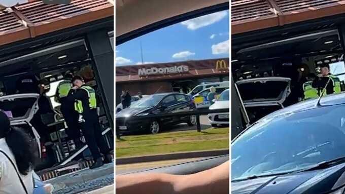Horror as car crashes into McDonald’s, leaving man with life-threatening injuries