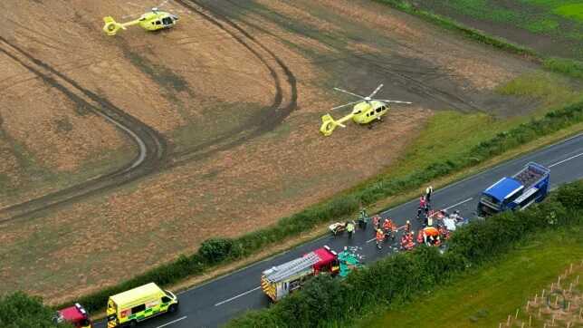 Emergency services at the scene near Rufforth in York(Picture: YappApp)