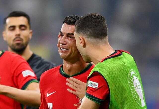 Cristiano Ronaldo was seen in tears after missing a penalty for Portugal against Slovenia