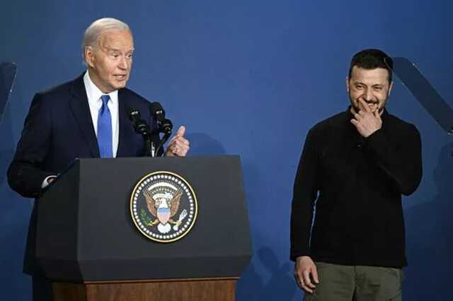 President Zelensky took Biden’s major gaffe in his stride, laughing off his mistake ( Image: AFP via Getty Images)
