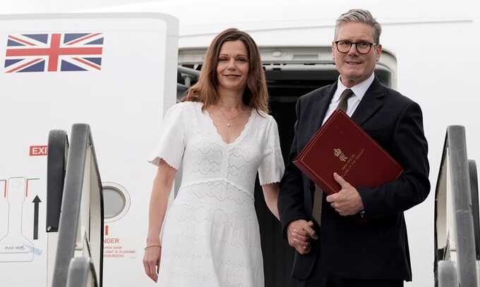 Victoria Starmer travelled with Keir Starmer to Washington DC to attend the Nato summit this week. Photograph: Stefan Rousseau/AP