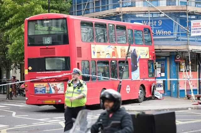 The bus was involved in a collision in Maida Vale (   Image:  Ben Cawthra/LNP)