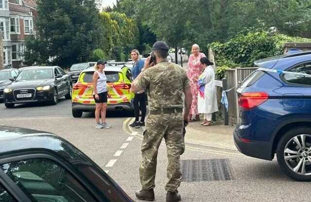 Emergency services on the scene at Sally Port Gardens in Gillingham ( Image: KMG / SWNS)