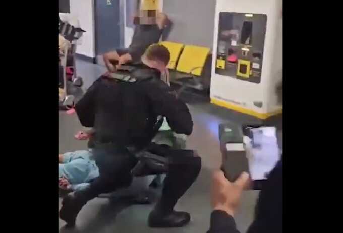 Police officer at Manchester Airport suspended after video of men being kicked