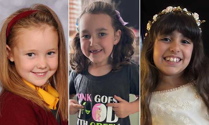 The victims in Southport have been named as, from left, Elsie Dot Stancombe, 7, Bebe King, 6 and Alice Dasilva Aguiar, 9 Photograph: Merseyside Police handout