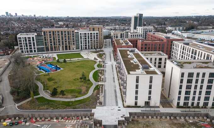 The Perry Barr estate, described by local people as a ghost town, was not completed in time for the Games, due to Covid. Photograph: Stop Press Media/Alamy