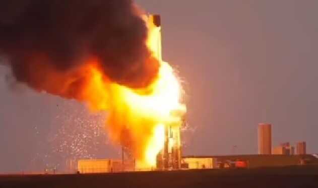 Rocket explosion during testing at the new UK spaceport in Shetland