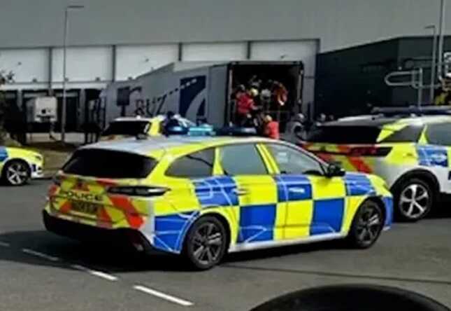 The group had been trapped inside the refrigerated lorry for hours (Picture: SWNS)