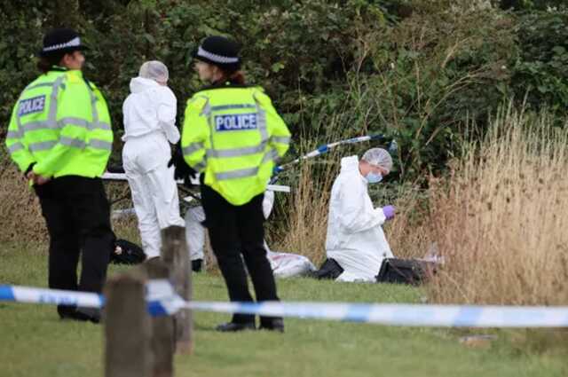 Forensic and scientific services for the police search an area close to the flats (Picture: Tom Bowles)