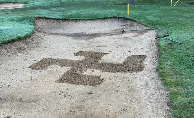 Swastika vandalized on London golf course shortly before the holiest day in the Jewish calendar