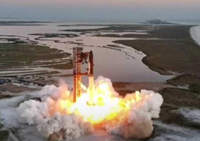 SpaceX launches Starship rocket and captures booster with giant metal arms