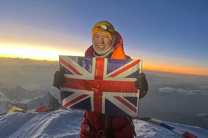 Brownlee at the summit of Nanga Parbat in July. Photograph: Adriana Brownlee/Instagram