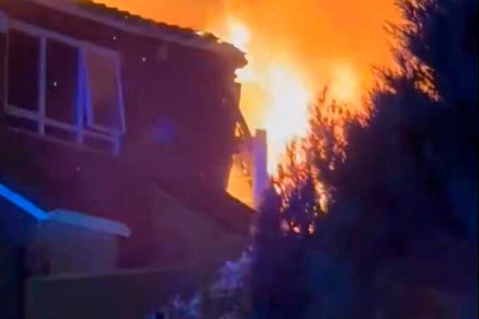 Child and three adults in hospital after fire tears through home after ‘explosion’