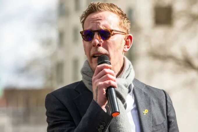 The former actor Laurence Fox has appeared at previous protests in Westminster, but he’s bailed on this one (Picture: Mark Kerrison/In Pictures via Getty Images)