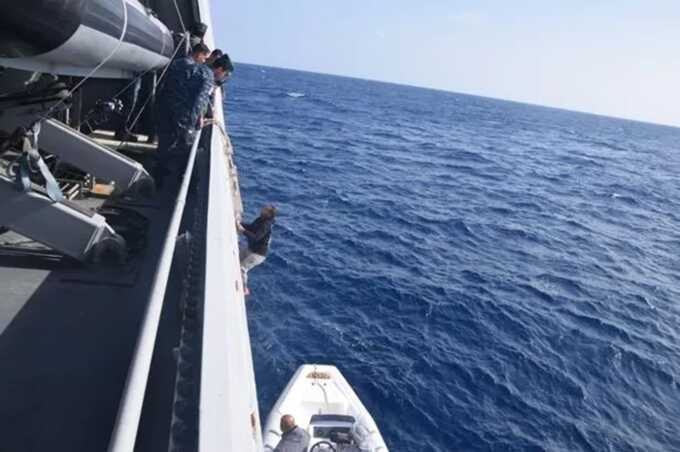 The rescue operation entered its second day following the capsizing on Monday ( Image: @EgyArmySpox/Twitter)