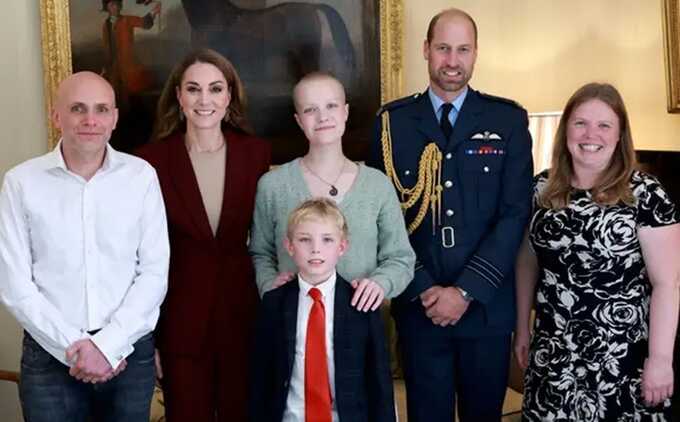 Liz with her family and William and Kate. Picture: Kensington Palace