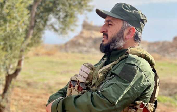 Abu Hassan al-Hamwi, the head of Hayat Tahrir al-Sham’s (HTS) military wing. Photograph: The Guardian