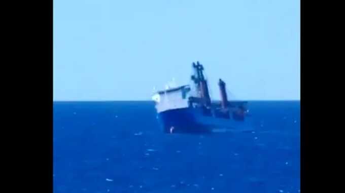 Russian cargo ship sinks in the Mediterranean following an engine room explosion